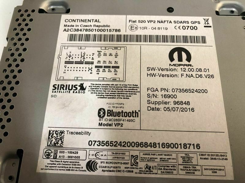 Fiat 520 VP2 5-inch radio serial number location